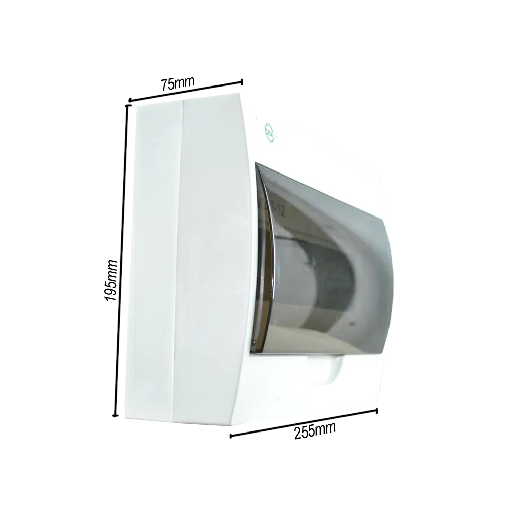 Quadro Plástico 12 Módulos Exterior Branco com Porta Opaca LWDS-12 - Image 2