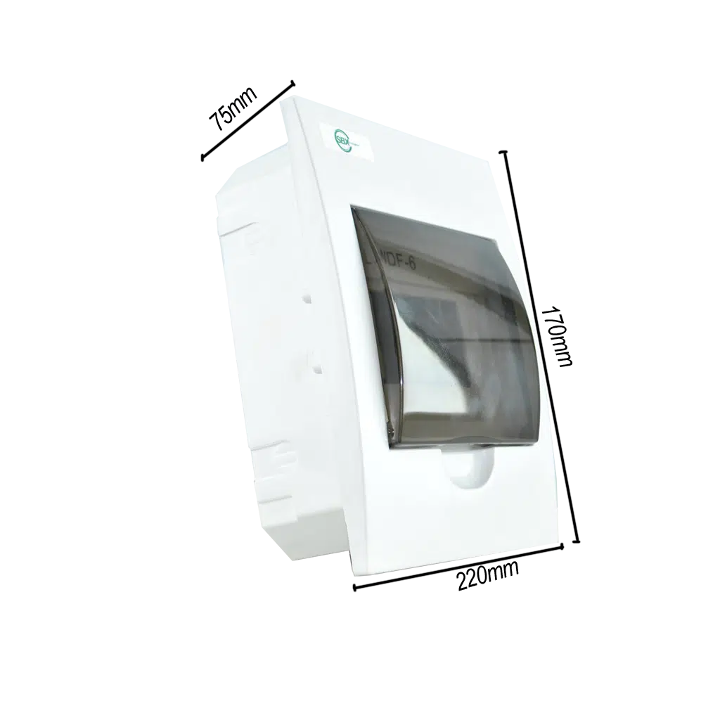 Quadro Plástico 6 Módulos Interior Branco com Porta Opaca LWDF 6 - Image 2
