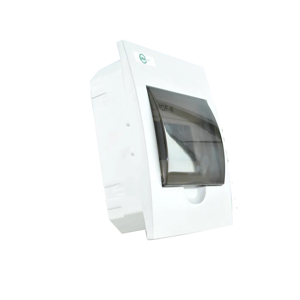 Quadro Plástico 6 Módulos Interior Branco com Porta Opaca LWDF 6