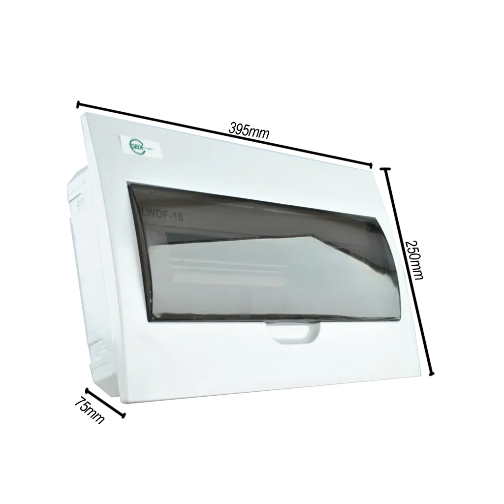 Quadro Plástico 18 Módulos Interior Branco com Porta Opaca LWDF 18 - Image 2