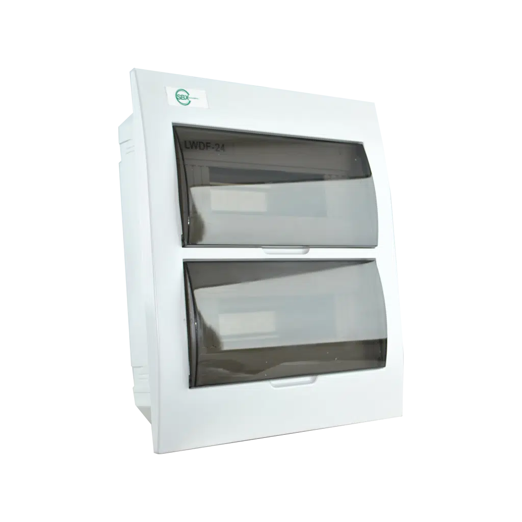 Quadro Plástico 24 Módulos Interior Branco com Porta Opaca LWDF 24