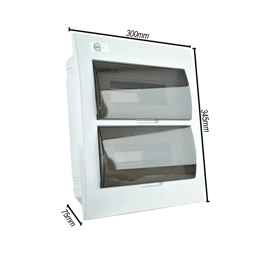 Quadro Plástico 24 Módulos Interior Branco com Porta Opaca LWDF 24 - Image 3