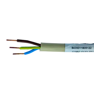 Cabo Rígido VV/XV 2X1.5+T  PT-N05VV-U 300/500V 3G1.5 Creme