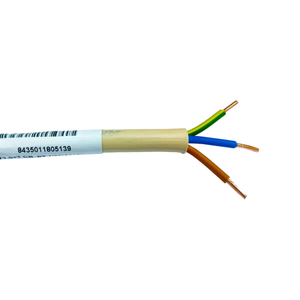 Cabo Rígido VV/XV 2X2.5+T 300/500V 3G2.5 Creme