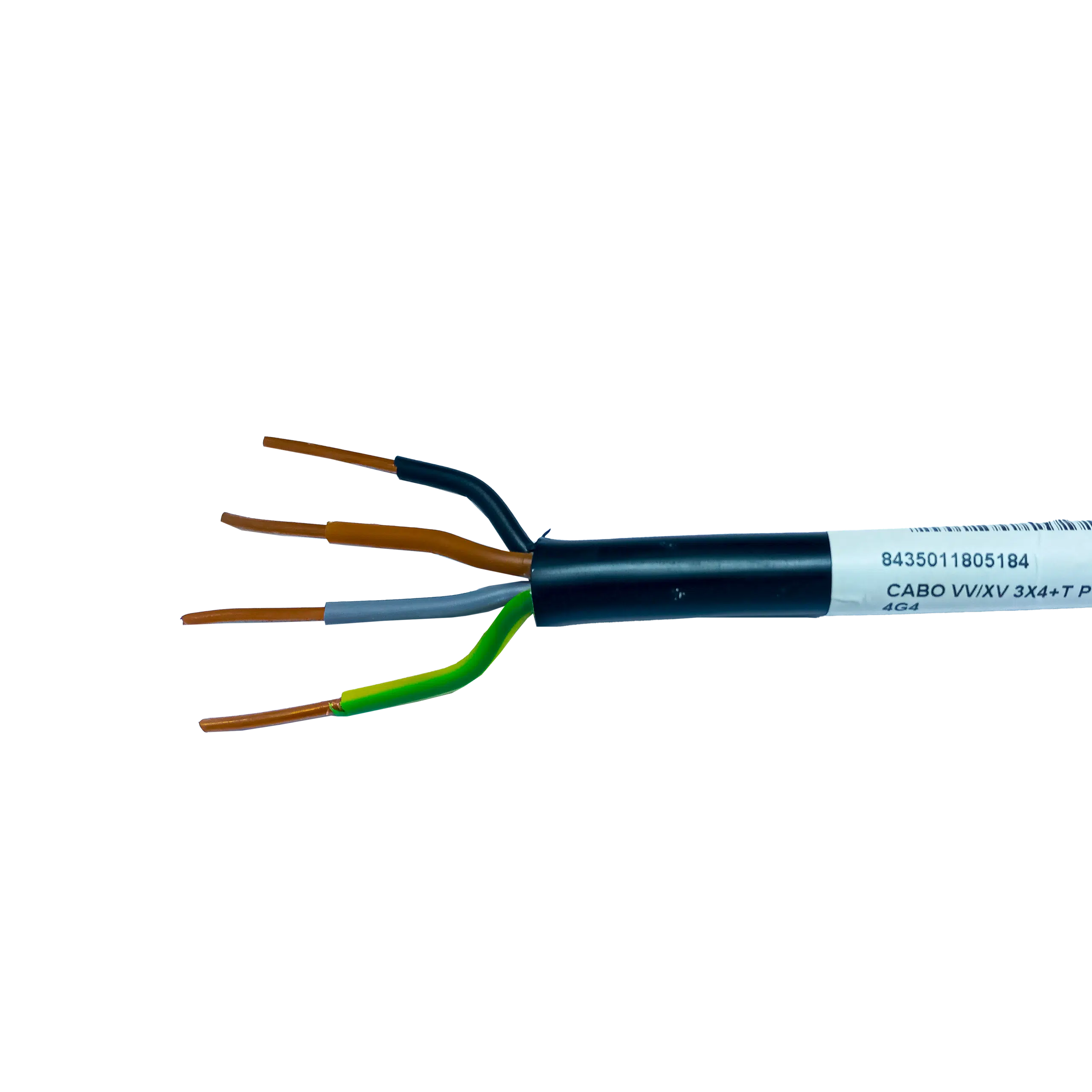 Cabo Rígido VV/XV 3X4+T PT  PT-N05VV-U 0.6KV 4G4