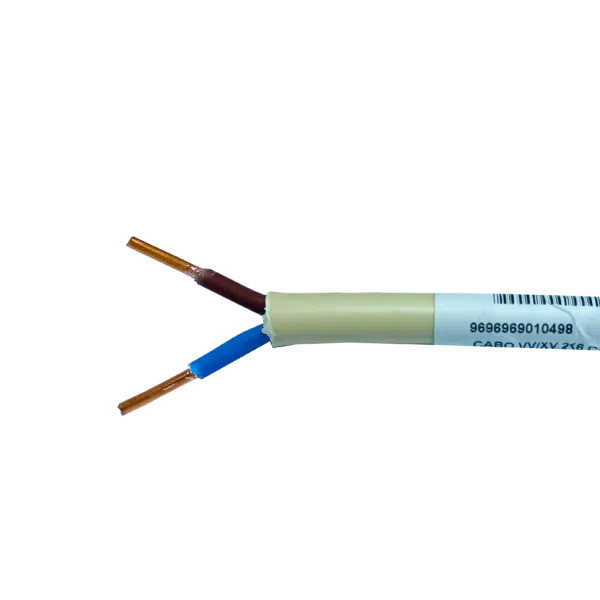 Cabo Rígido VV/XV 2X6  PT-N05VV-U 300/500V Creme