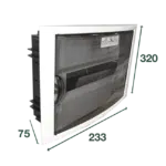 Quadro  12/14 Módulos Porta Opaca Branca ou Transparente Fumada   VS.1012 PT - 320X233X75