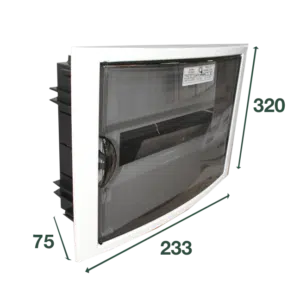 Quadro  12/14 Módulos Porta Opaca Branca ou Transparente Fumada   VS.1012 PT - 320X233X75