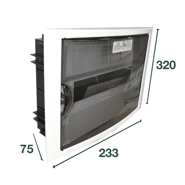 Quadro  12/14 Módulos Porta Opaca Branca ou Transparente Fumada   VS.1012 PT - 320X233X75