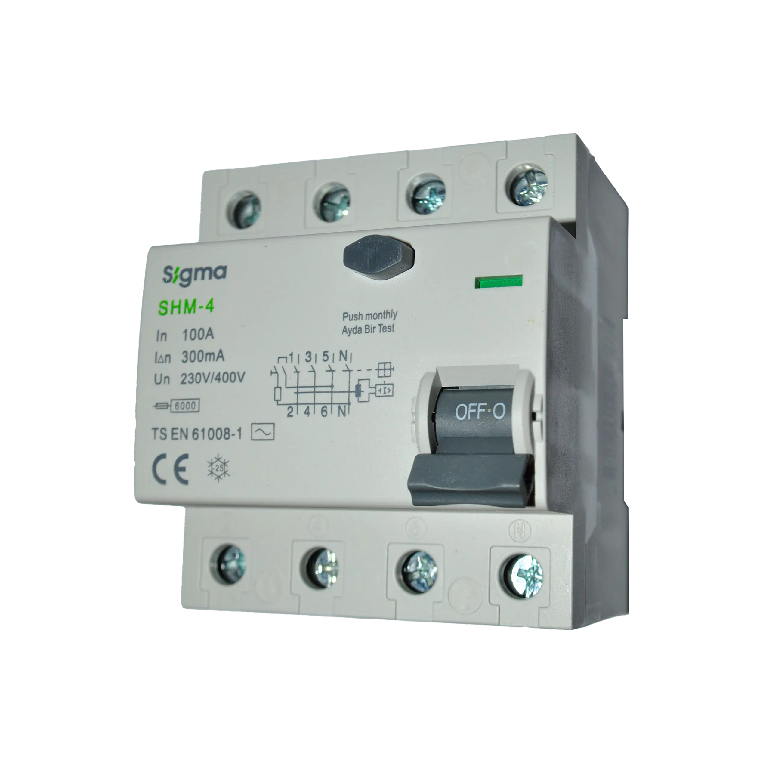 Interruptor Diferencial  4P 100A 300MA 6KA SHM4100300