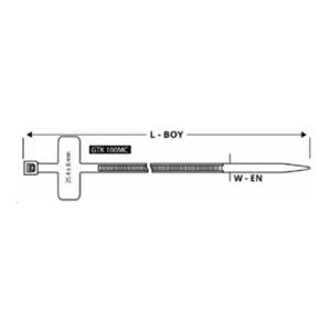 Abraçadeira de Fivela Para Etiquetas 100X2.5 Branca GTK 100 MC (200UN)