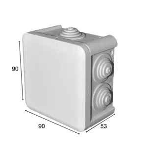 Caixa de Derivação Estanque  90X90X53MM Com Boquete