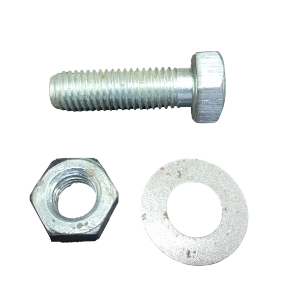 Parafuso Sextavado D933 M13X40 Zincado + Porca + Anilha Blister 4 Unidades