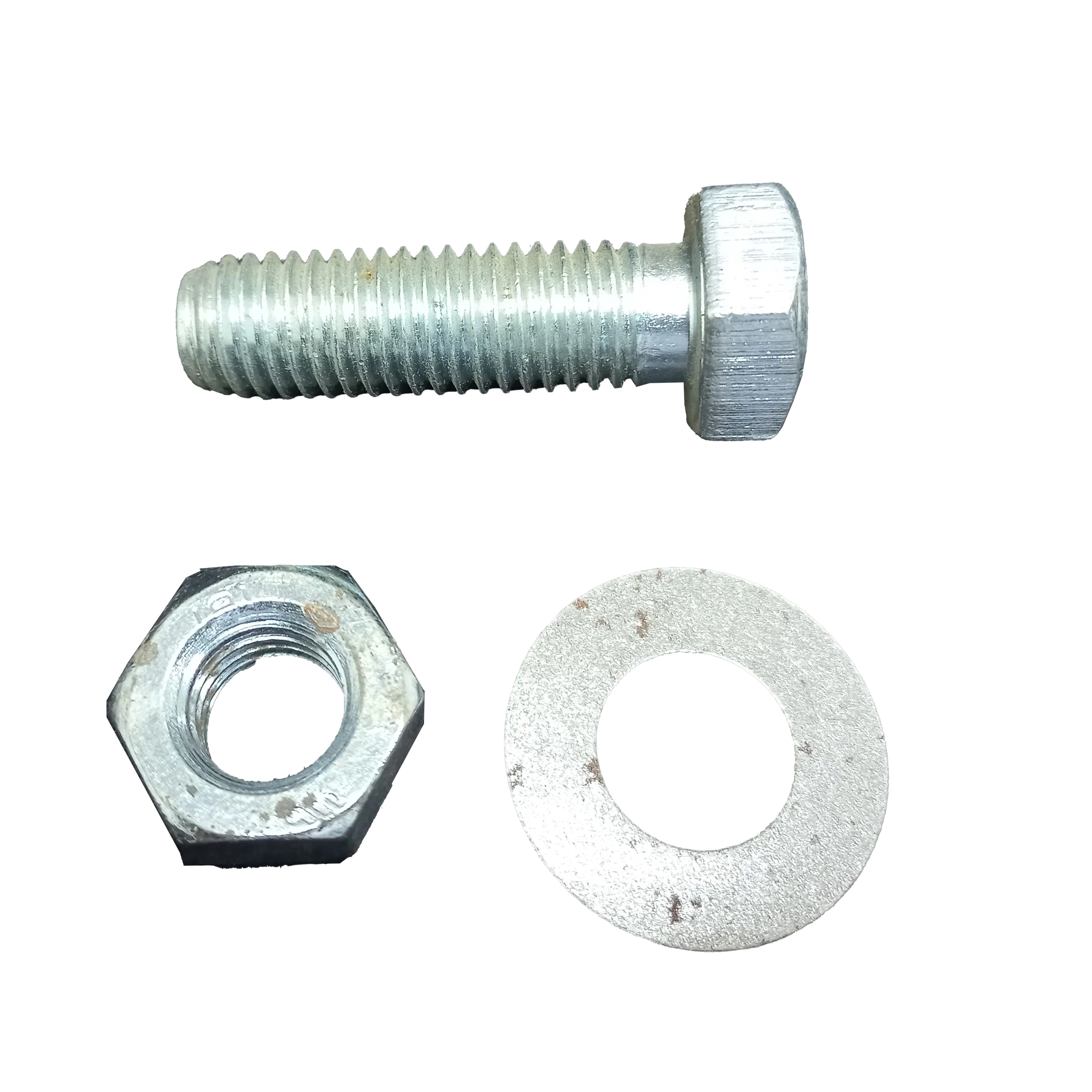 Parafuso Sextavado D933 M13X40 Zincado + Porca + Anilha Blister 4 Unidades