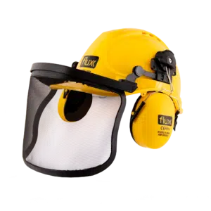 Capacete de Segurança com Rede e Protetor Auricular Flux