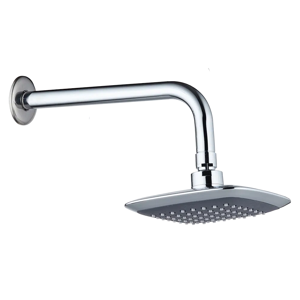 Chuveiro Quadrado Cromado 150mm T156 Tubo Flux