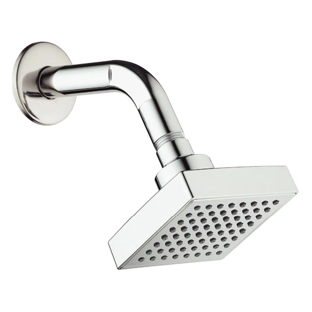 Chuveiro Quadrado Cromado 85x85mm 1A Tubo Flux