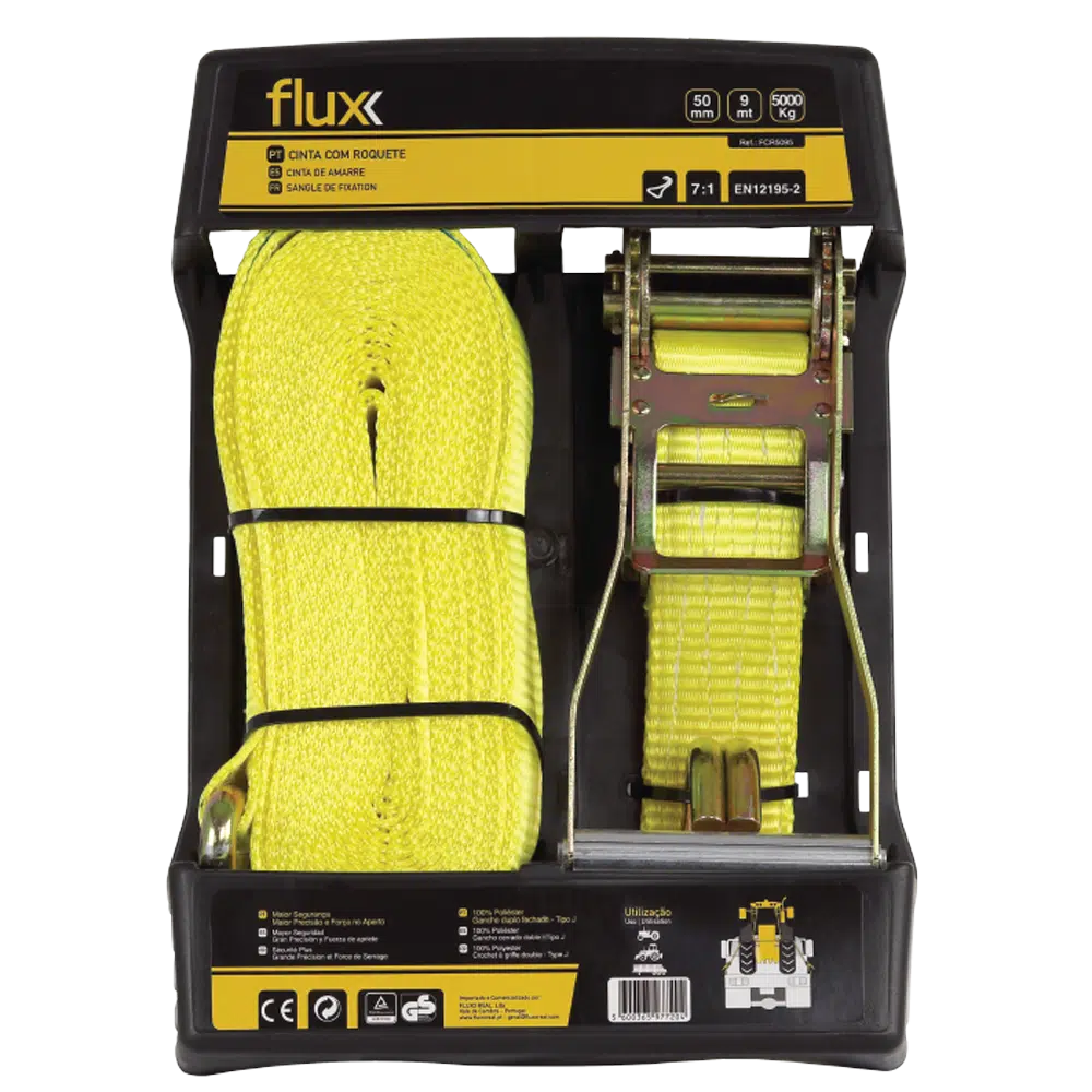 Cinta Roquete Amarelo 9mt 5000kg Flux