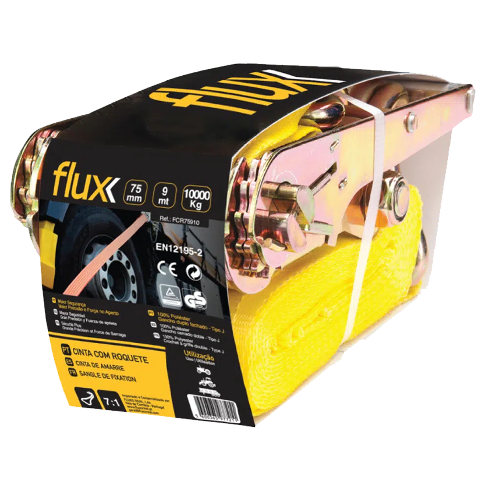 Cinta Roquete Amarela 9mt 10000kg Flux