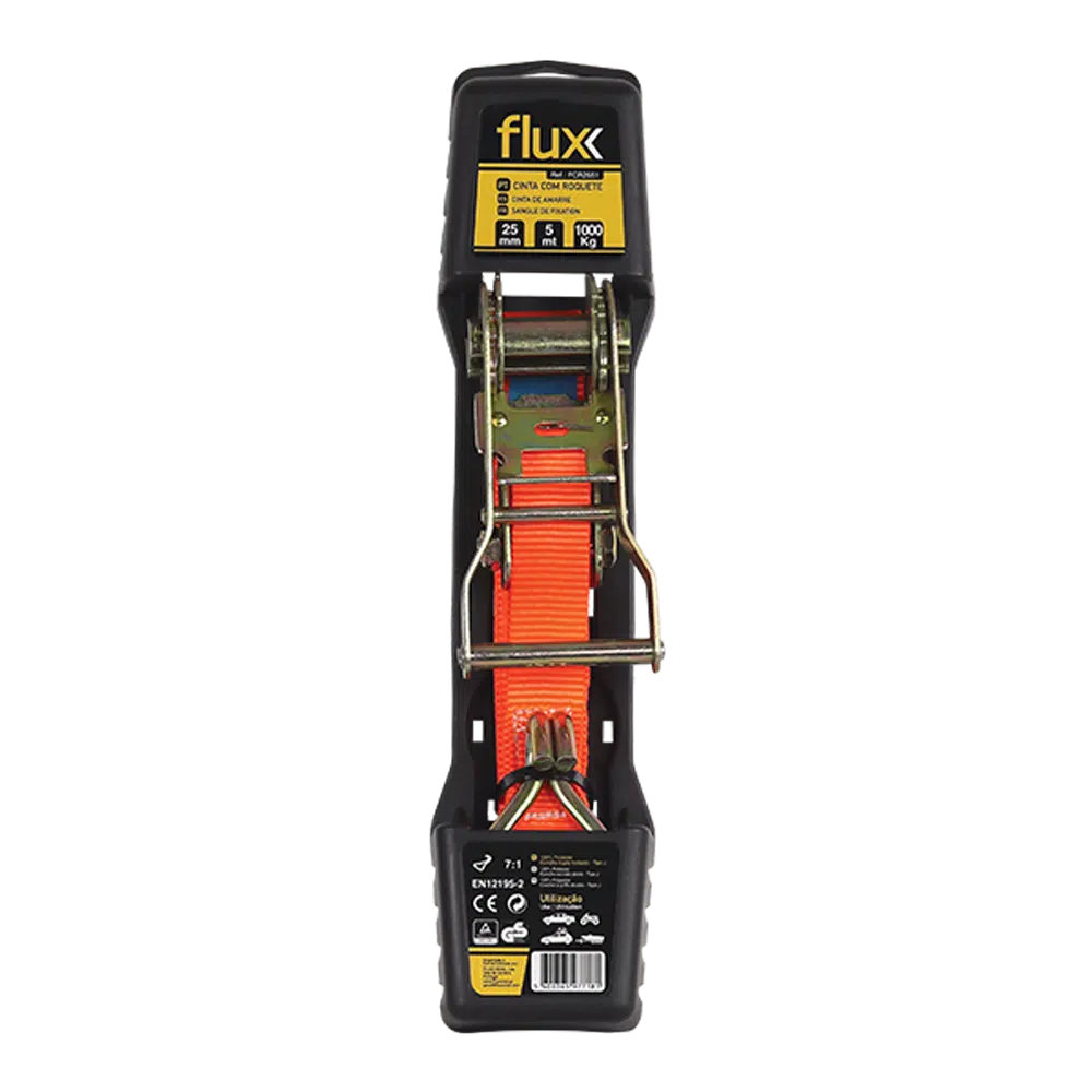 Cinta com Roquete Laranja 5mt 1000kg Flux