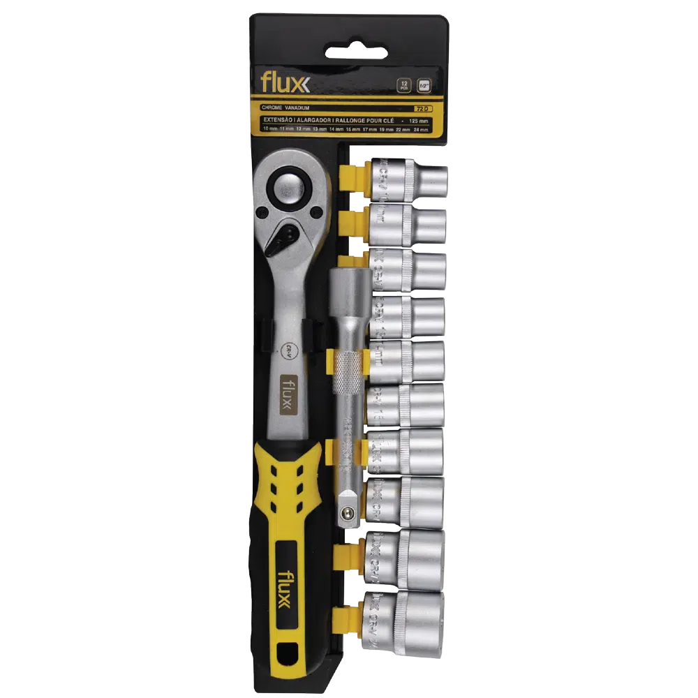 Conjunto Chave Caixa Cromo Vanadium 12 Peças 1/2 Flux