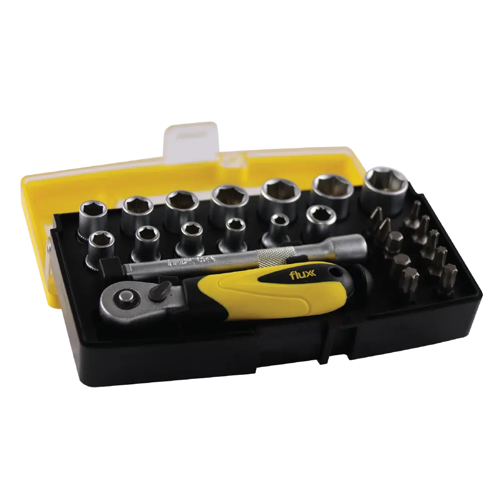 Conjunto Estojo Chave Caixa Crom. Vanadium 25 Peças  1/4  Flux