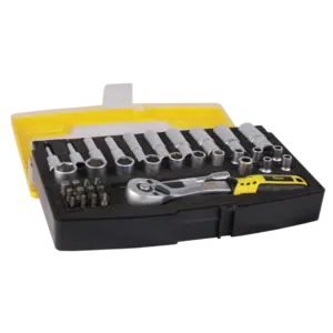 Conjunto Estojo Chave Caixa Cromo Vanadium 37 Peças  1/4  Flux