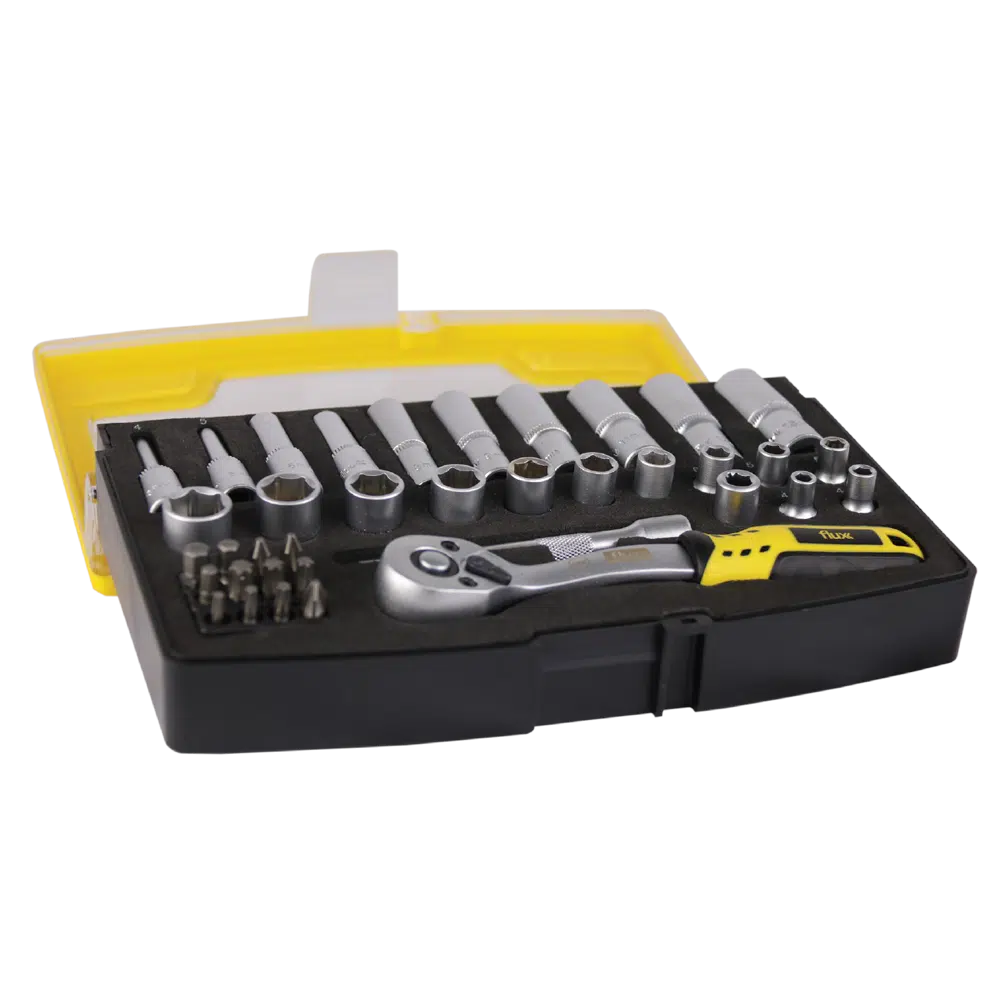 Conjunto Estojo Chave Caixa Cromo Vanadium 37 Peças  1/4  Flux