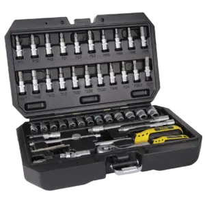 Conjunto Mala Chave Caixa Cromo Vanadium 46 Peças 1/4" Flux