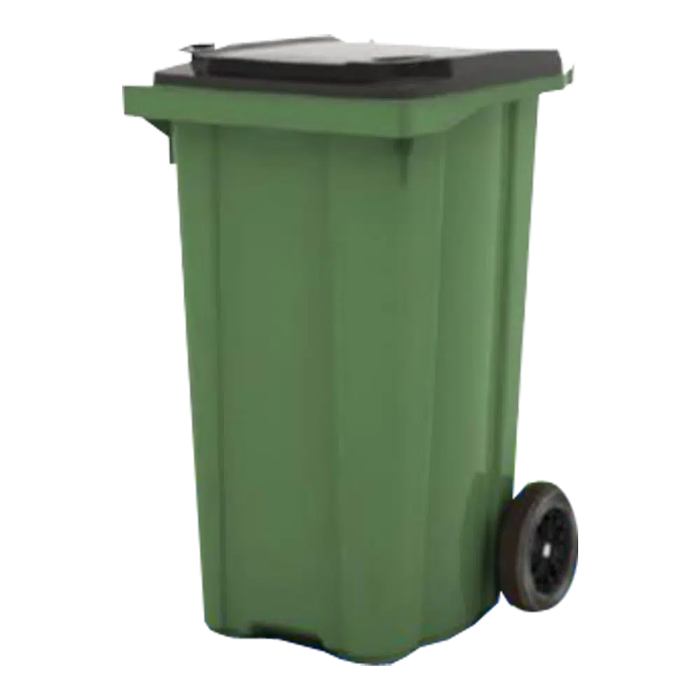 Contentor Polietileno Verde Com Rodas 240lt Flux