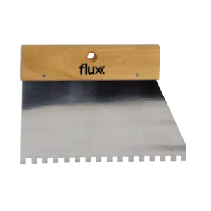 Espátula Dentada Inox Cabo Madeira 6x6 180mm Flux
