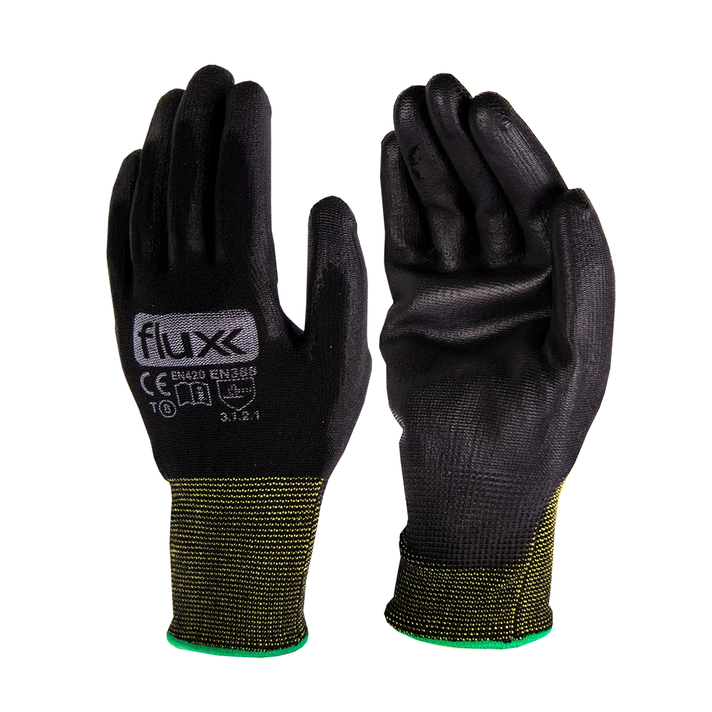 Luva Poliuretano Preta 10 Flux - Image 2