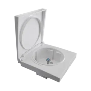 Centro de Tomada Schuko com Tampa e Obturador IP44 Ref.90634 TBR
