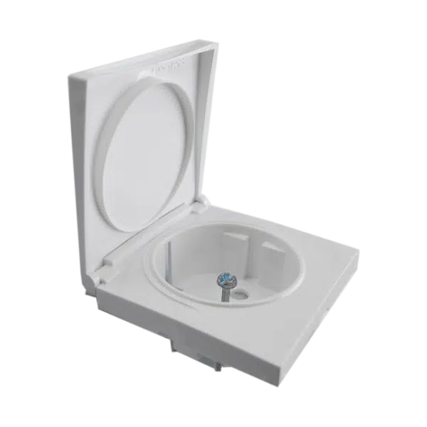 Centro de Tomada Schuko com Tampa e Obturador IP44 Ref.90634 TBR