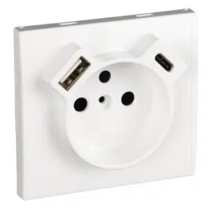 Centro para Tomada Schuko + USB Tipo A e Tipo C Ref.90630 TBR
