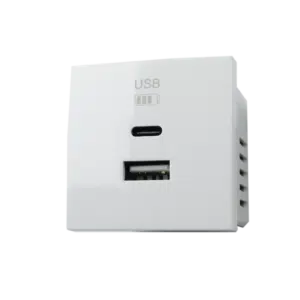 Carregador Duplo USB Tipo A e Tipo C Branco Ref. 45381 SBR