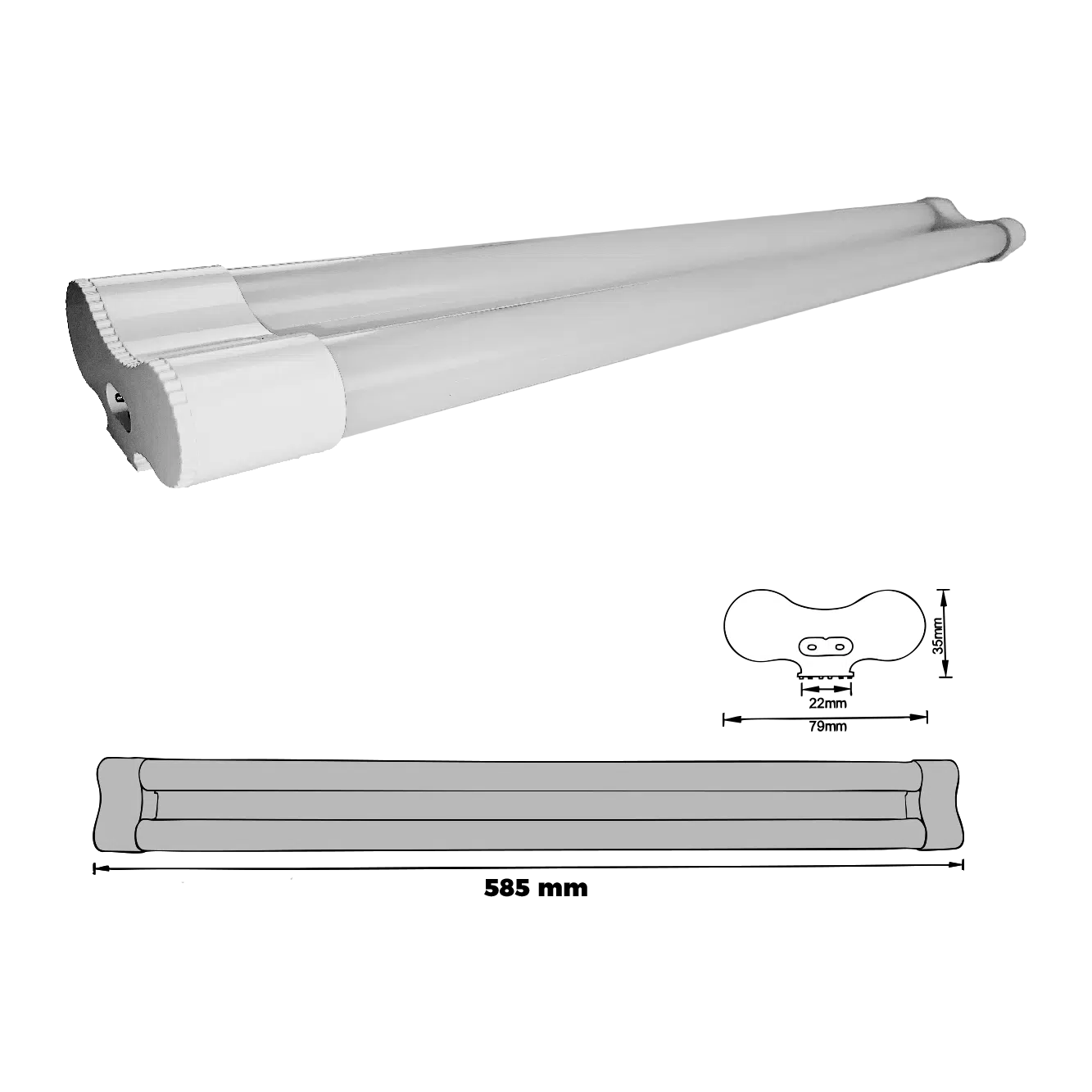 Painel Led Longa 2X9W 6500K 230V Ref. 2310280 - Image 2
