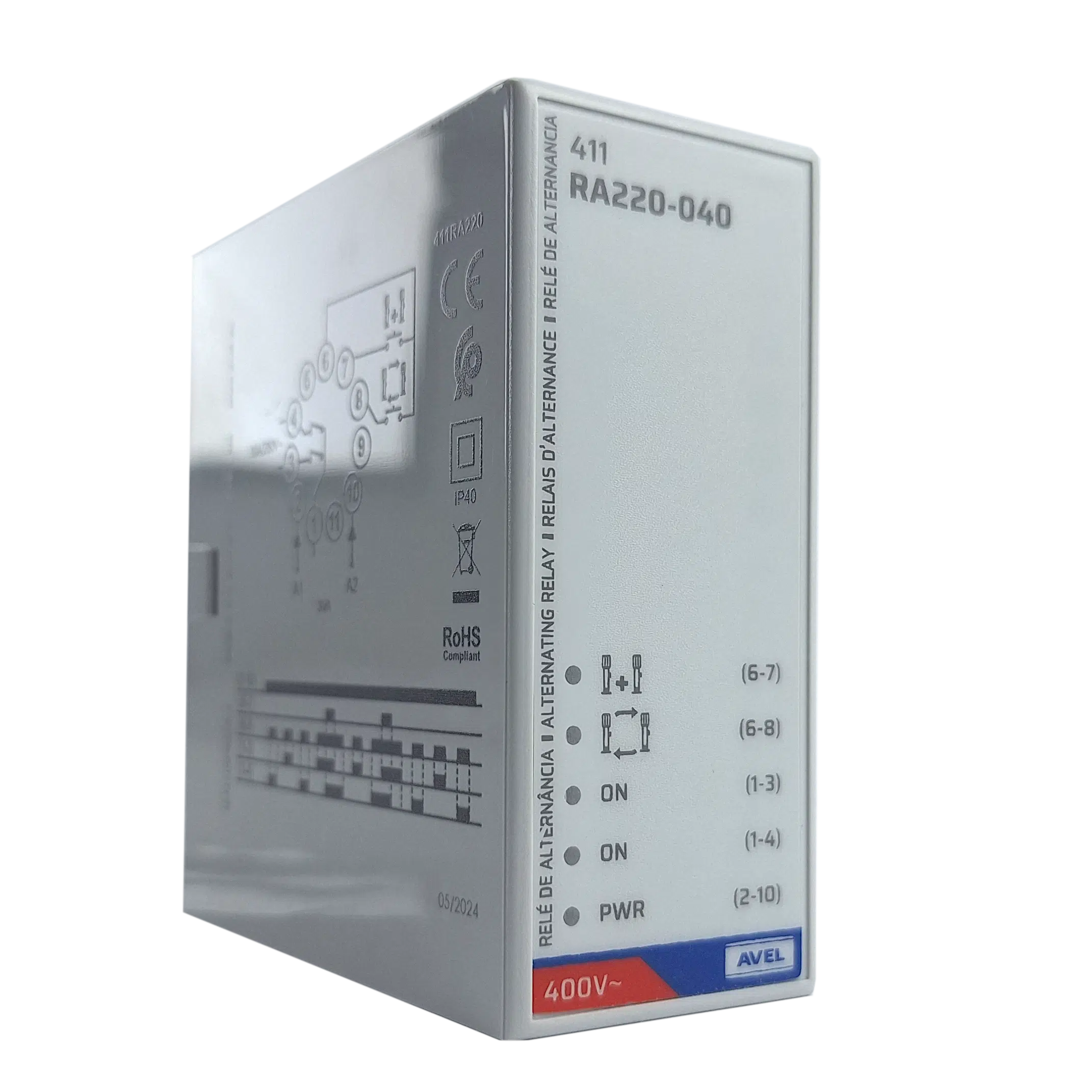 Relé de Alternância 400VAC para 2 Motores 411RA220.040.01