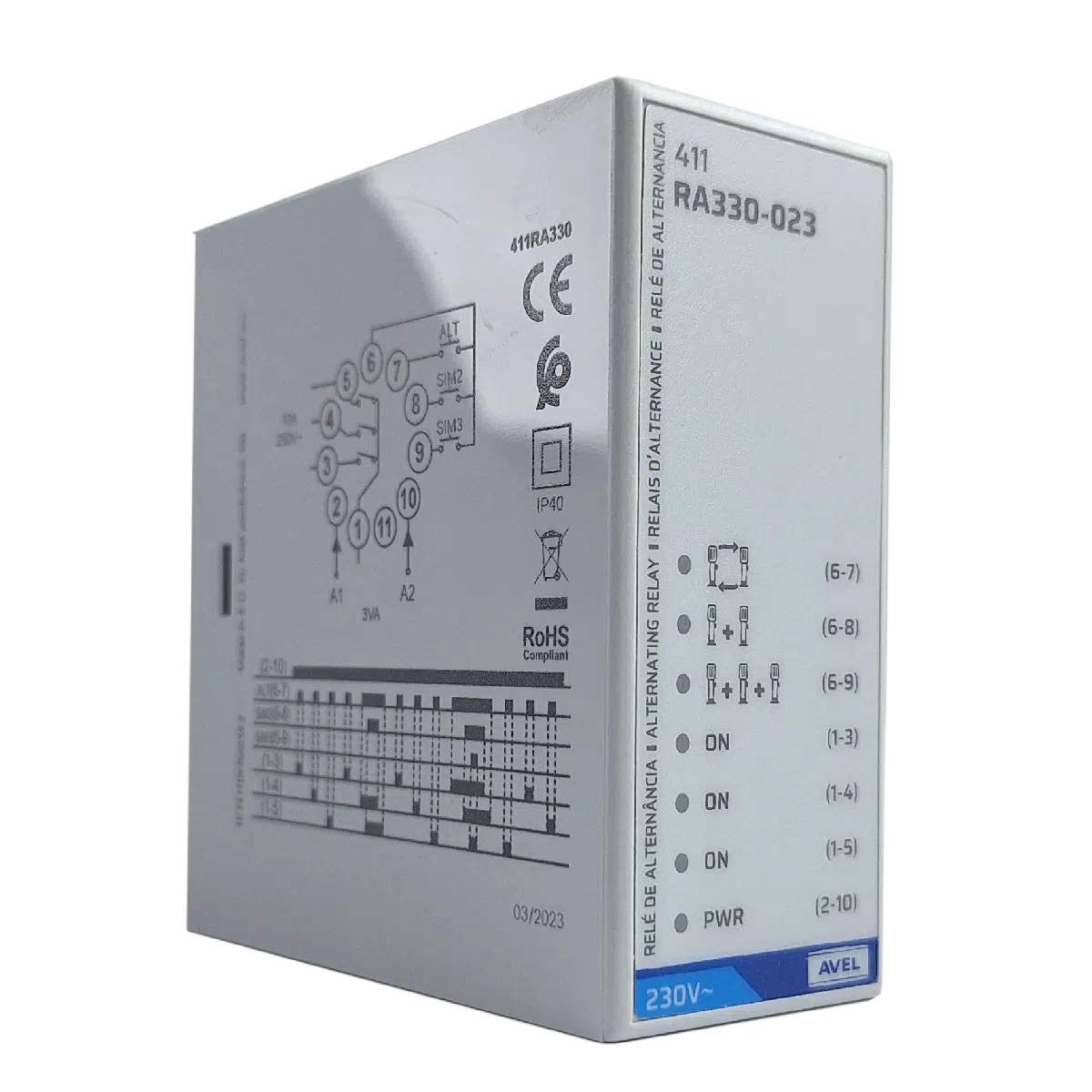 Relé de Alternância 230VAC para 3 Motores 411RA330.023.01