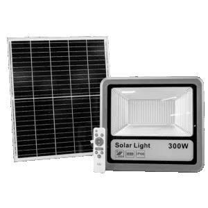 Projector LED Solar 300W 6500K Com Fotocélula e Controlo Remoto VS-SFL-B30