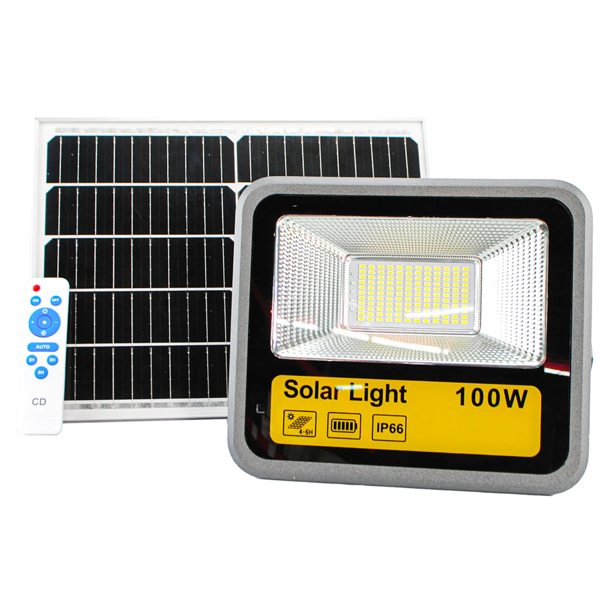 Projector LED Solar 100W 6500K Com Fotocélula e Controlo Remoto VS-SFL-B10