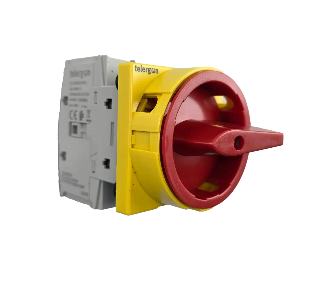Interruptor Geral 3P+N 80A manípulo vermelho Telergon S3-00803N4PM