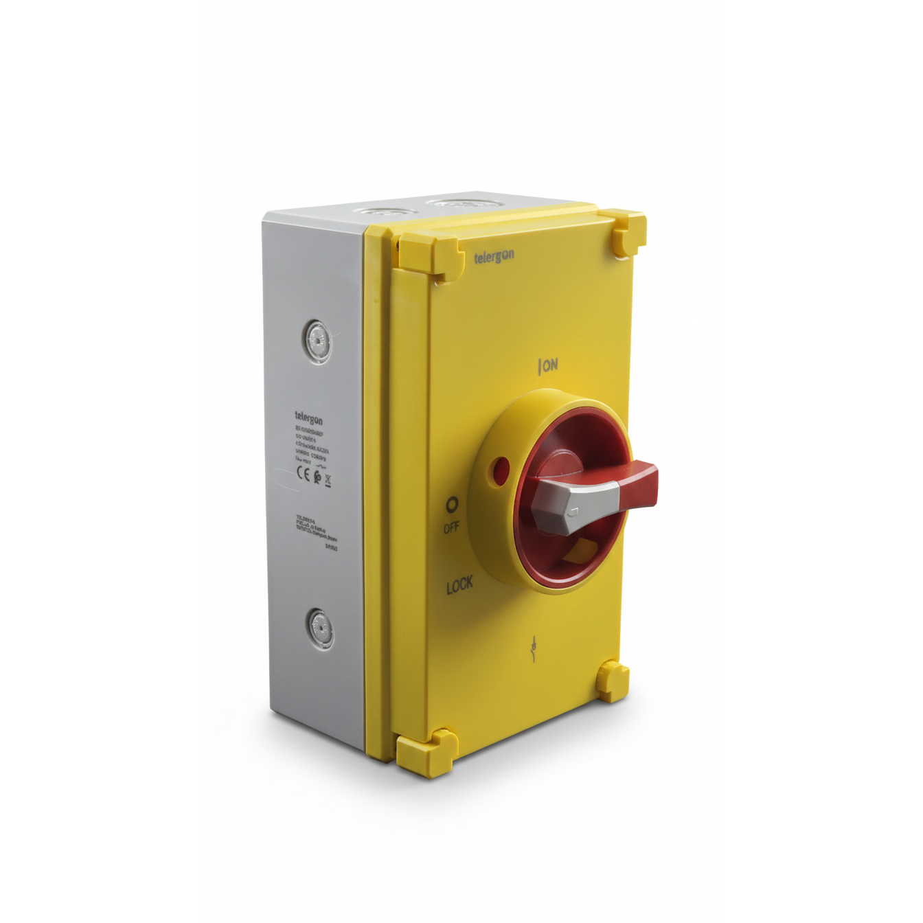 Interruptor Seccionador 3P+N 63A compacto em caixa plástica, manípulo vermelho. TELERGON S3-00633N4EP