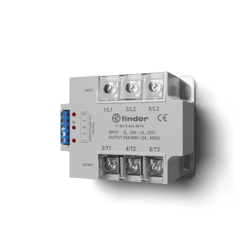 Finder Rele Estado Solido 3P 40A CONT:24VAC 77.B3.9.024.8671